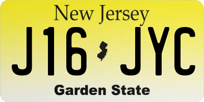 NJ license plate J16JYC