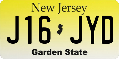 NJ license plate J16JYD