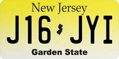 NJ license plate J16JYI