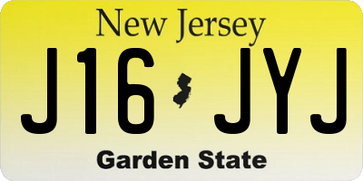 NJ license plate J16JYJ