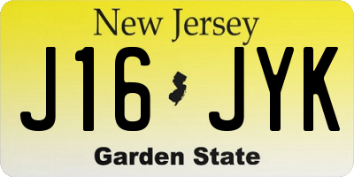 NJ license plate J16JYK
