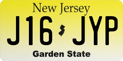 NJ license plate J16JYP