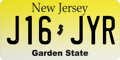 NJ license plate J16JYR