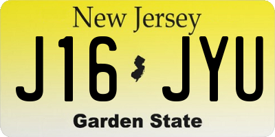 NJ license plate J16JYU