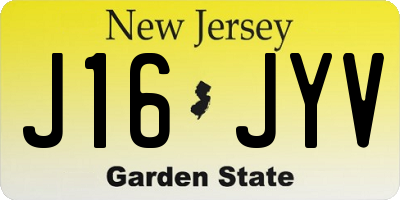 NJ license plate J16JYV