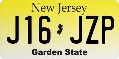 NJ license plate J16JZP