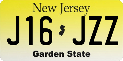 NJ license plate J16JZZ