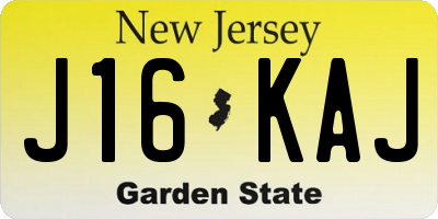 NJ license plate J16KAJ