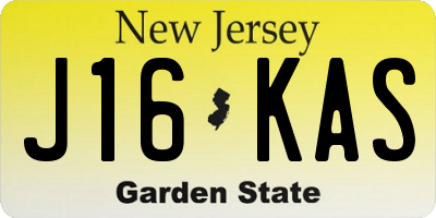 NJ license plate J16KAS
