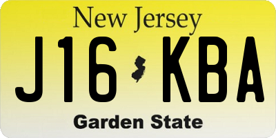 NJ license plate J16KBA