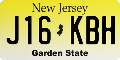 NJ license plate J16KBH