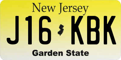 NJ license plate J16KBK