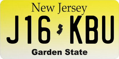 NJ license plate J16KBU