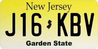 NJ license plate J16KBV