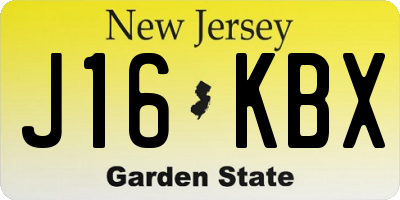 NJ license plate J16KBX