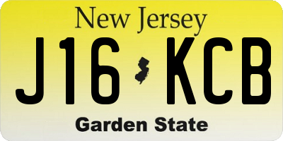 NJ license plate J16KCB