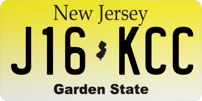 NJ license plate J16KCC