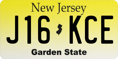 NJ license plate J16KCE