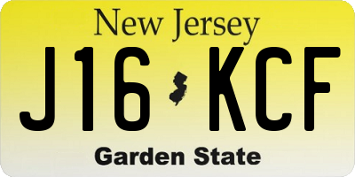 NJ license plate J16KCF