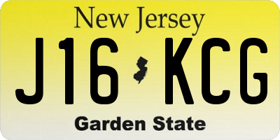NJ license plate J16KCG