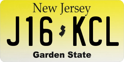 NJ license plate J16KCL
