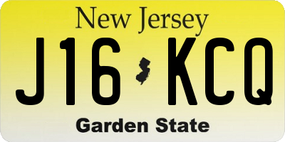 NJ license plate J16KCQ