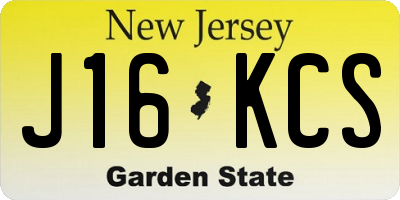 NJ license plate J16KCS