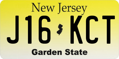 NJ license plate J16KCT