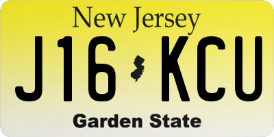 NJ license plate J16KCU