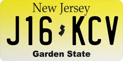 NJ license plate J16KCV