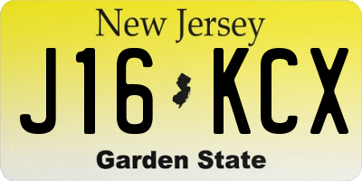 NJ license plate J16KCX
