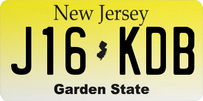 NJ license plate J16KDB