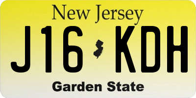 NJ license plate J16KDH
