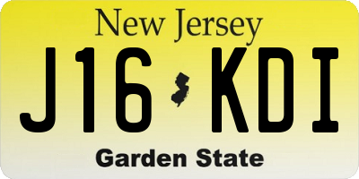 NJ license plate J16KDI