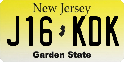 NJ license plate J16KDK