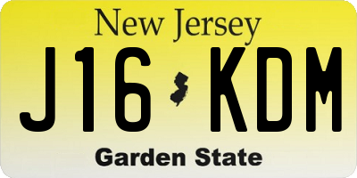 NJ license plate J16KDM