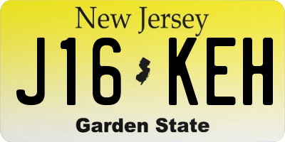 NJ license plate J16KEH