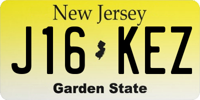 NJ license plate J16KEZ