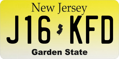 NJ license plate J16KFD