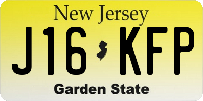 NJ license plate J16KFP