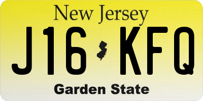 NJ license plate J16KFQ