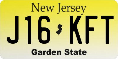NJ license plate J16KFT