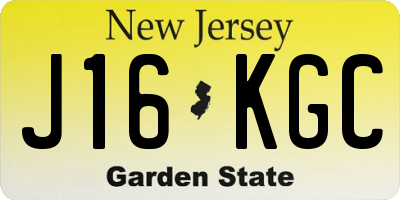NJ license plate J16KGC