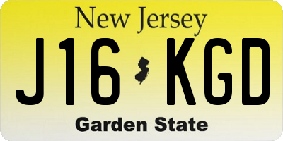NJ license plate J16KGD