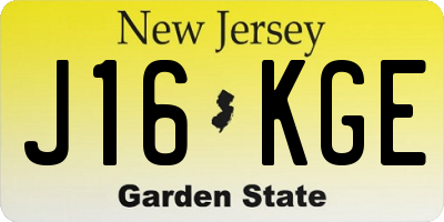 NJ license plate J16KGE