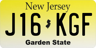 NJ license plate J16KGF