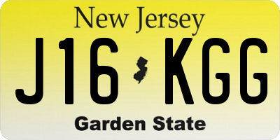 NJ license plate J16KGG