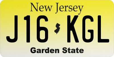 NJ license plate J16KGL