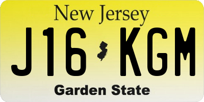 NJ license plate J16KGM