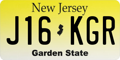 NJ license plate J16KGR